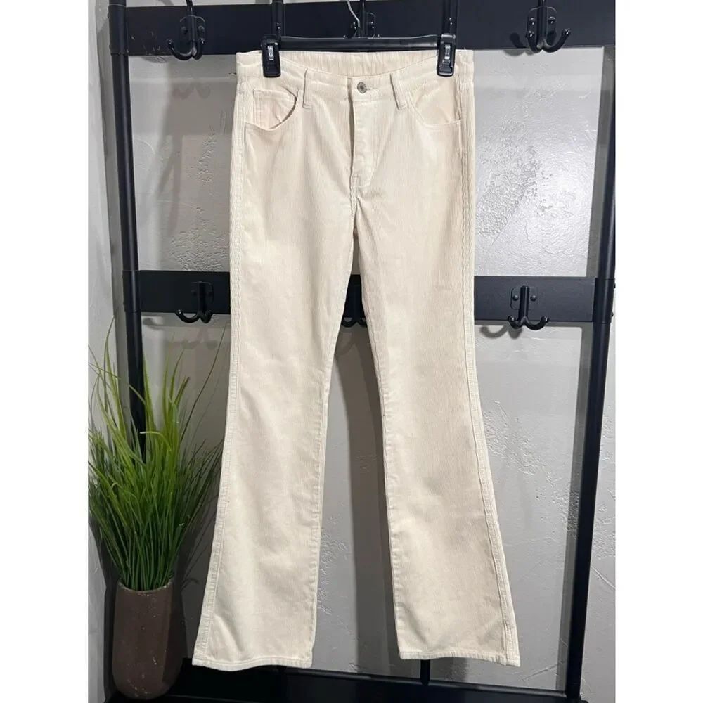 J. Galt Brandy Melville Cream Corduroy Flare Jeans size Small